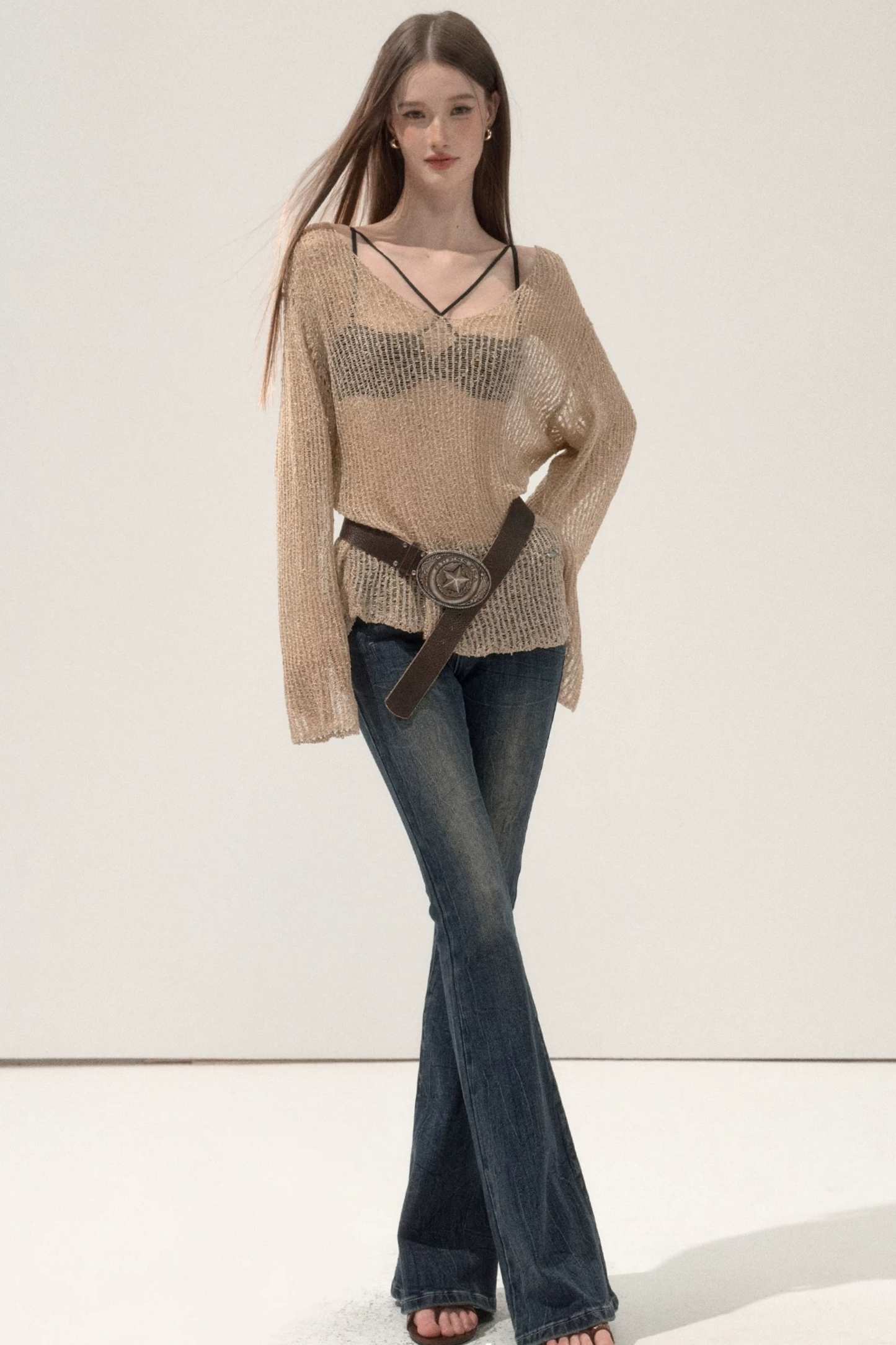 Knitted Mesh Blouse
