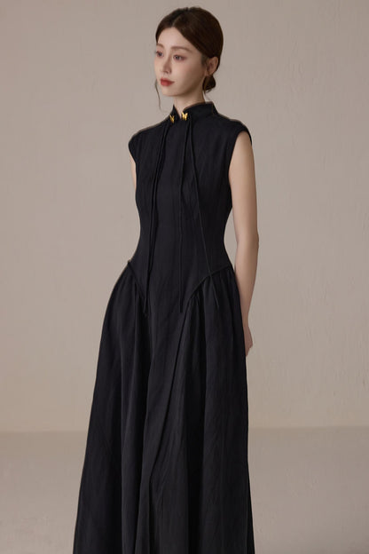 Elegant Black Cheongsam Dress