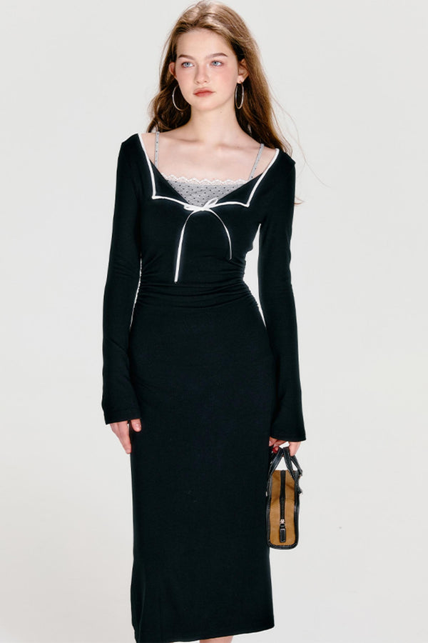 Black Knit Maxi Dress