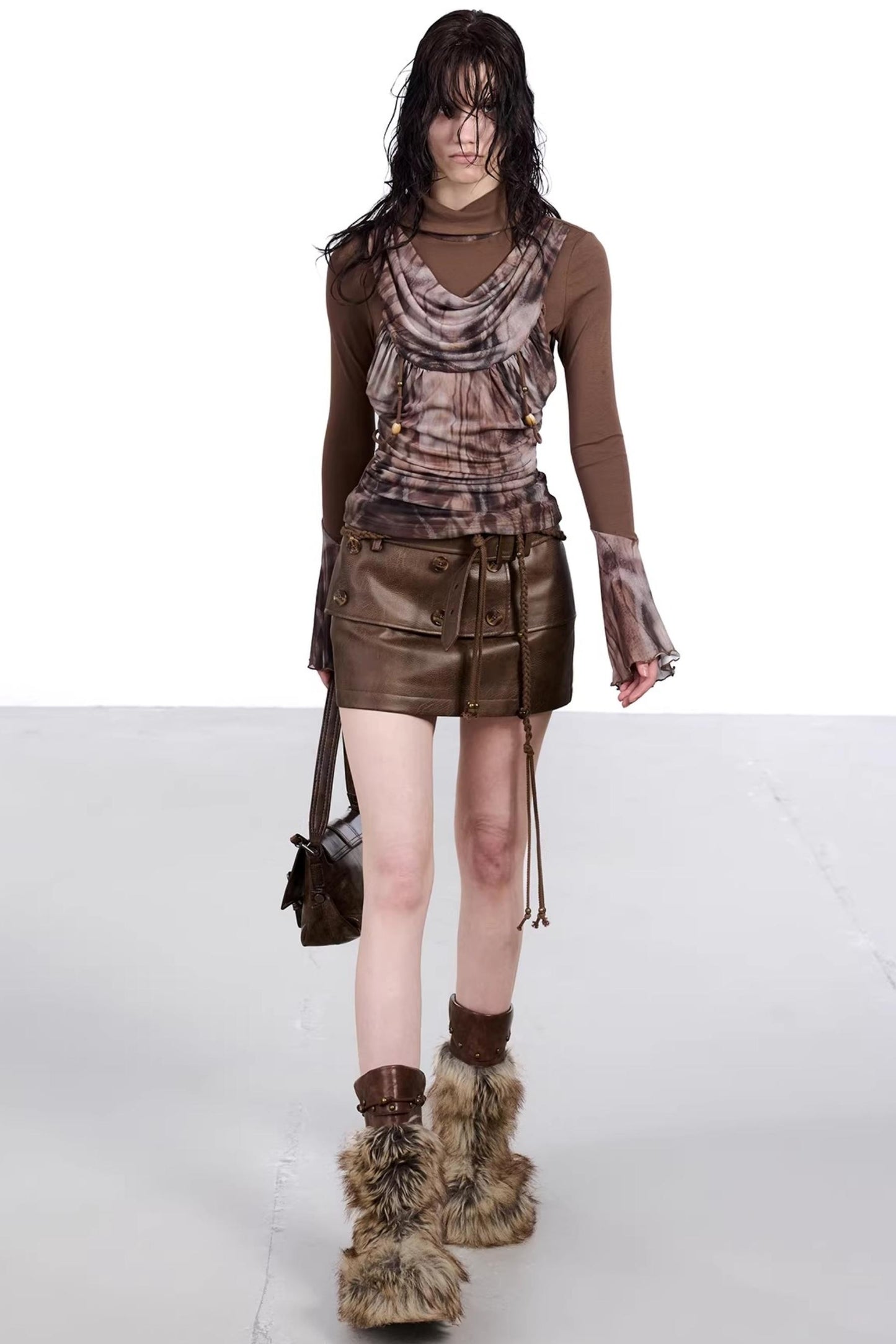 Mesh Paneled Beaded Top