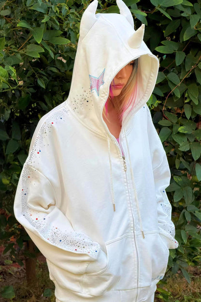 Crying Unicorn Strass Sweatshirt