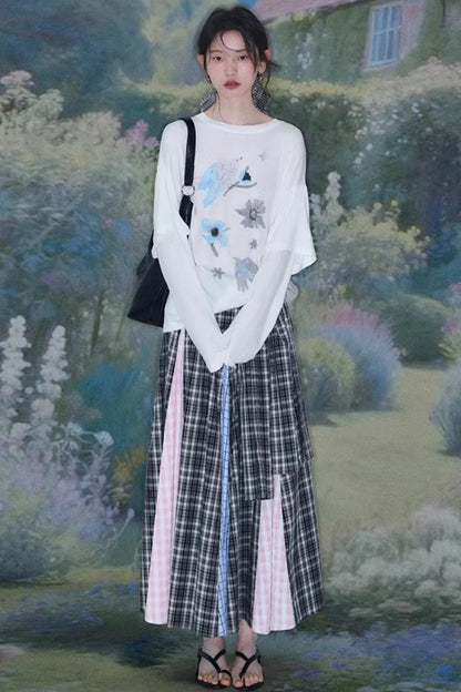 Bird and Floral Tencel Blouse