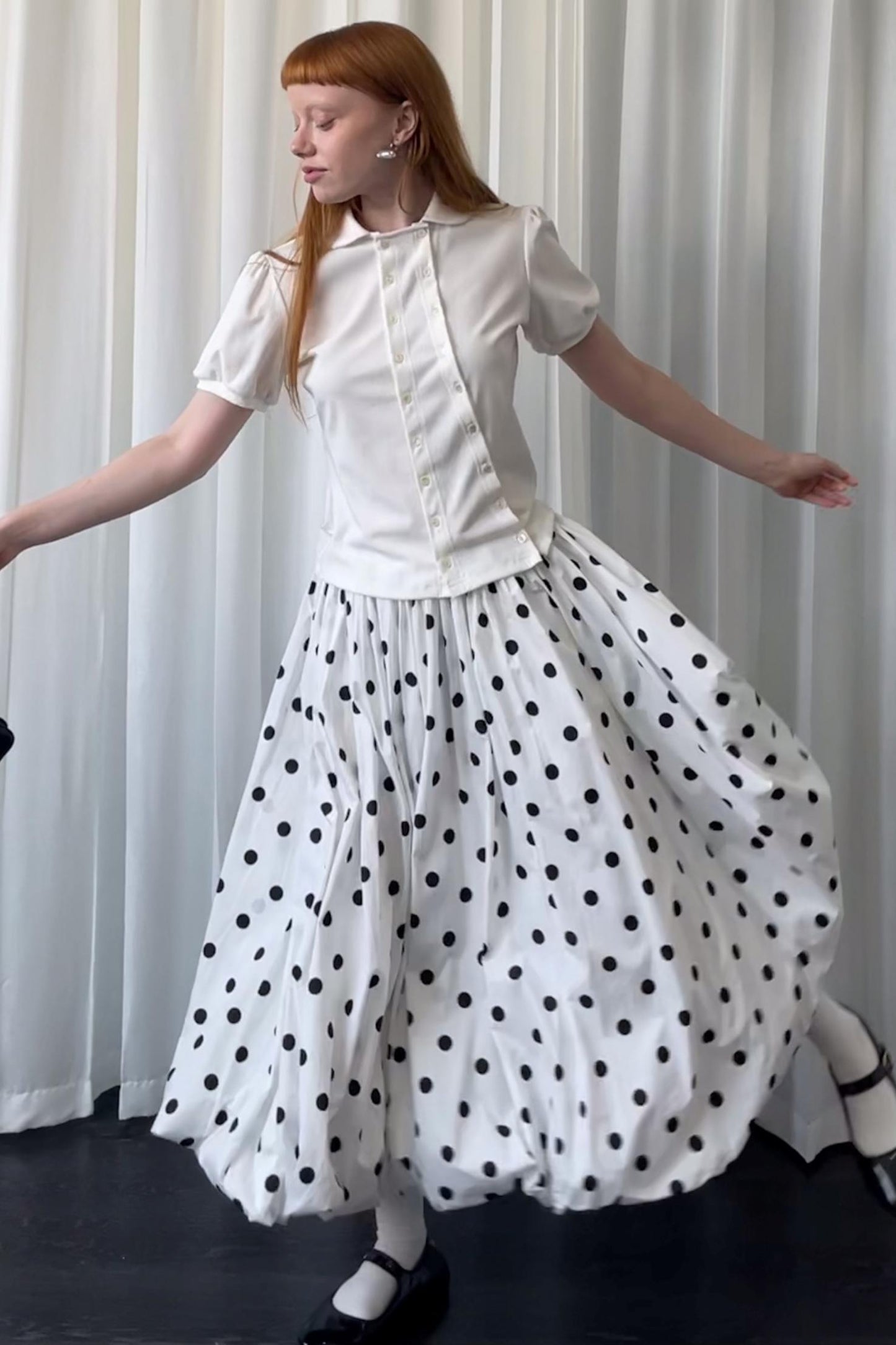 Lantern Sleeve Polo Tee