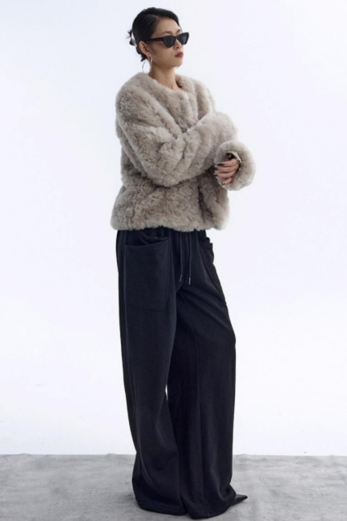 Double-Layer Black Sweatpants