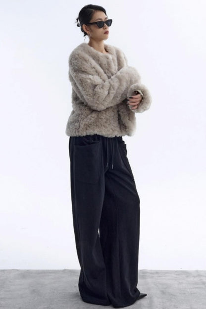 Double-Layer Black Sweatpants