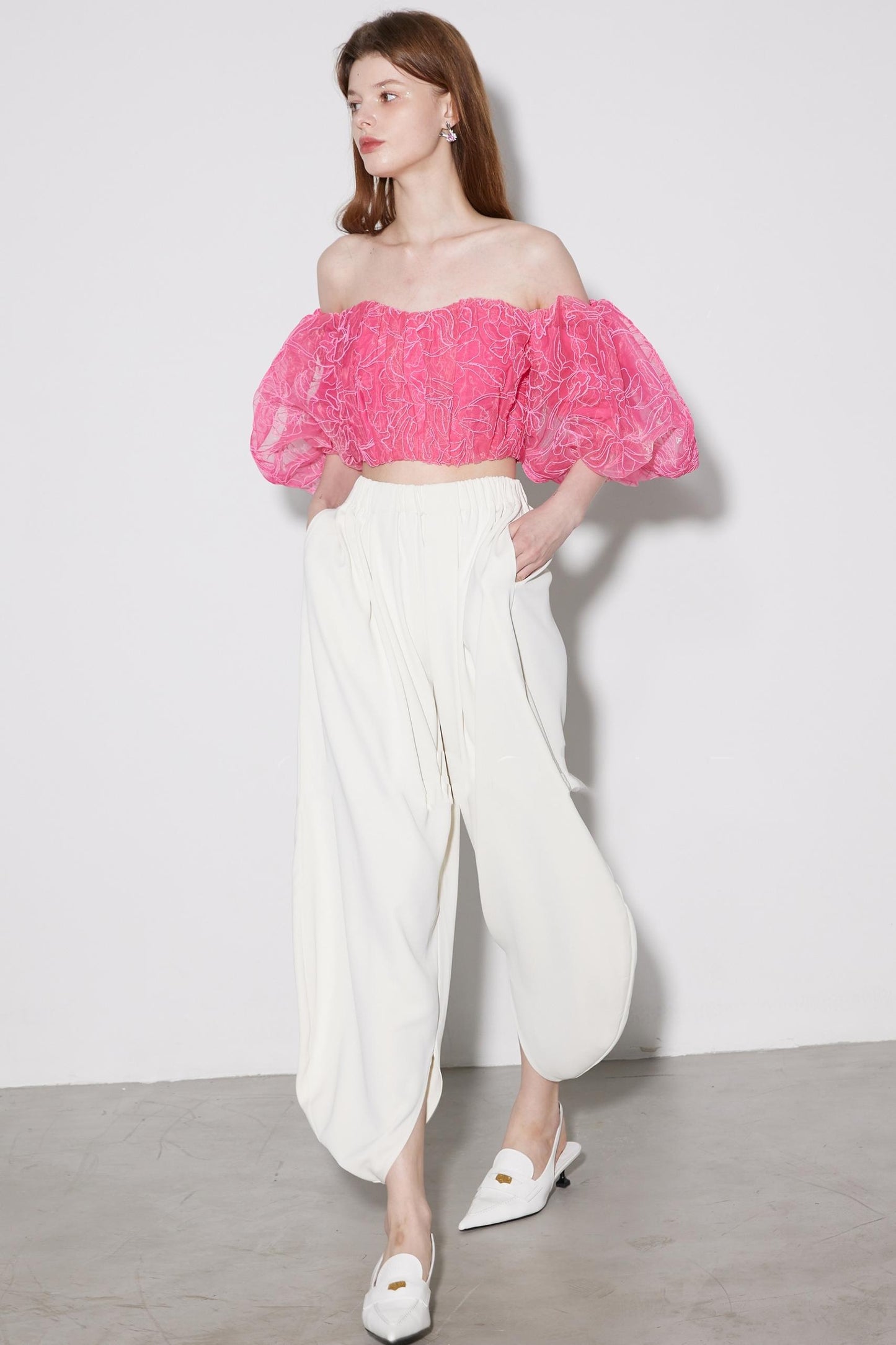 Pink Floral Crop Top