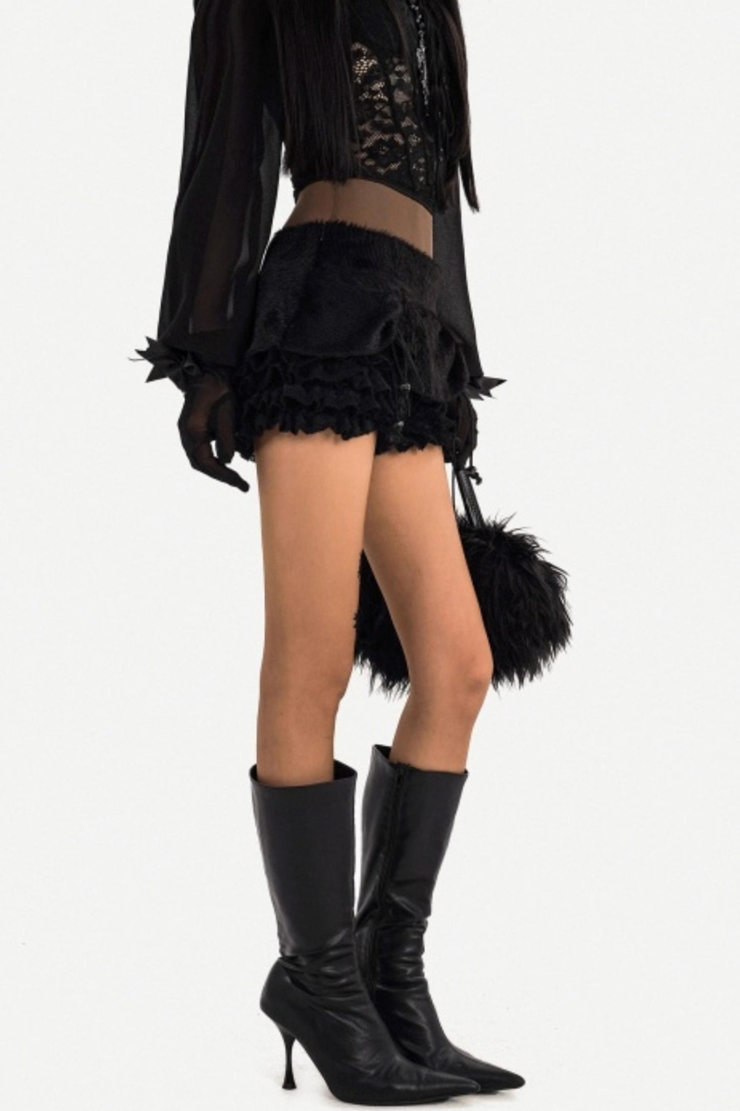 Black Lace Off-Shoulder Top