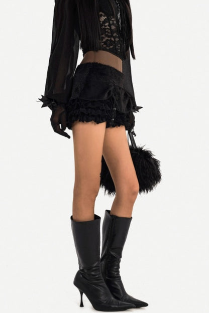 Black Lace Off-Shoulder Top