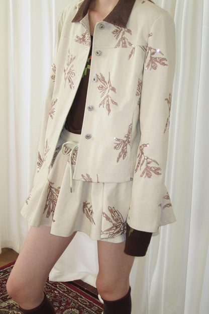 Thorns Embroidered Denim Jacket Set-Up