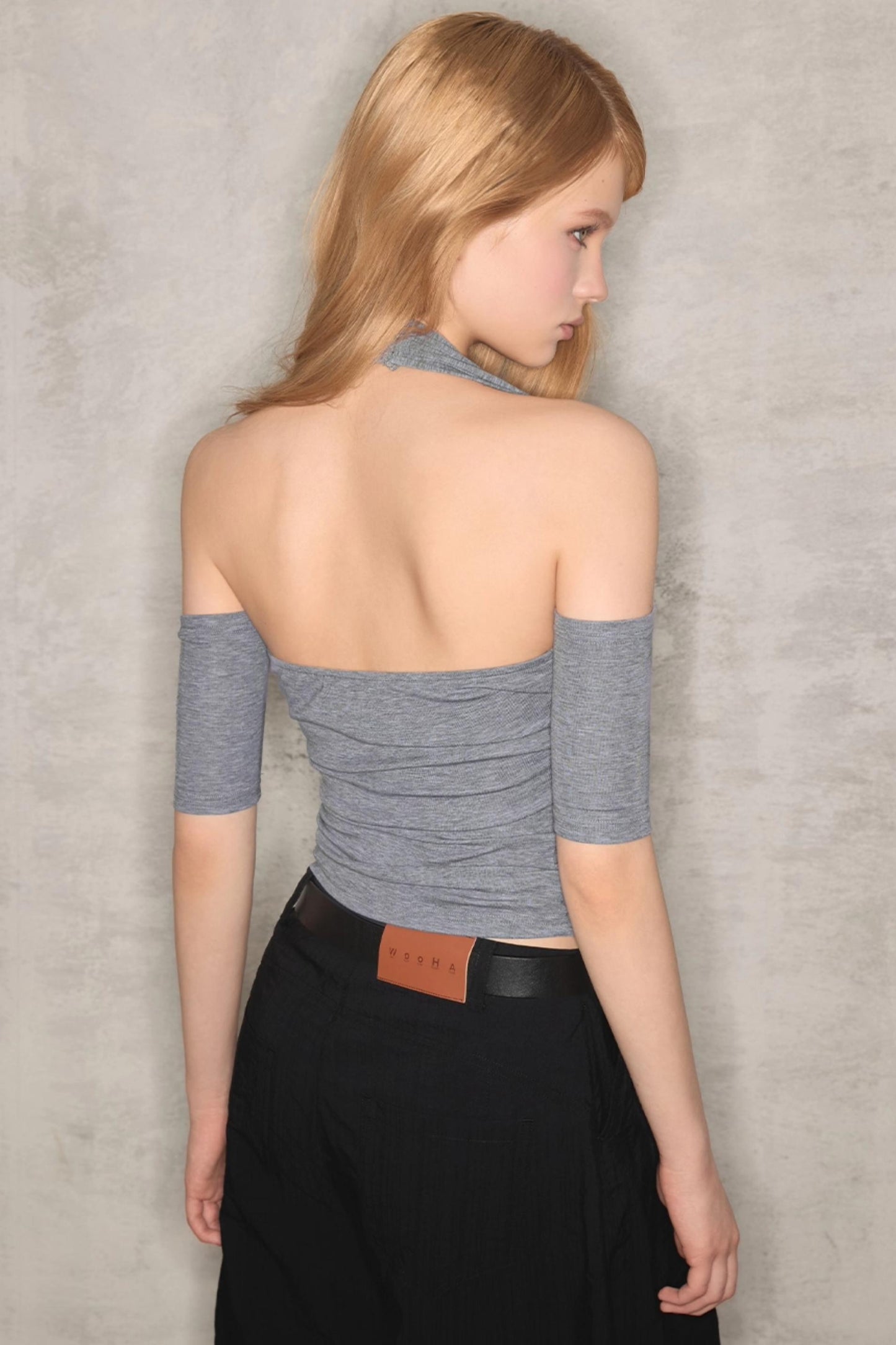 Twisted Halterneck Short Sleeve T-Shirt