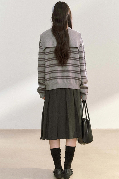 Striped Basic Cardigan Sweater