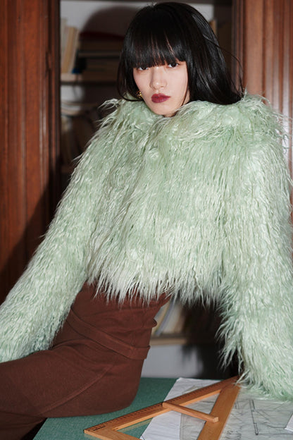 Solid Color Short Fur Coat