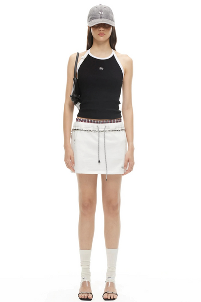 Cotton A-Line Drawstring Skirt
