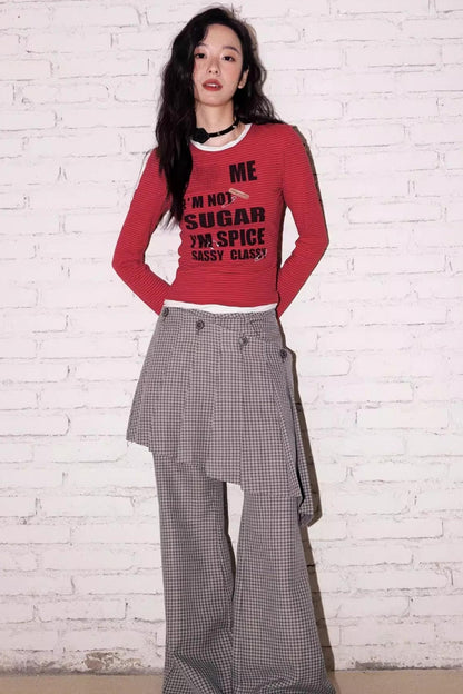 Slim Fit Long-Sleeve Striped Top