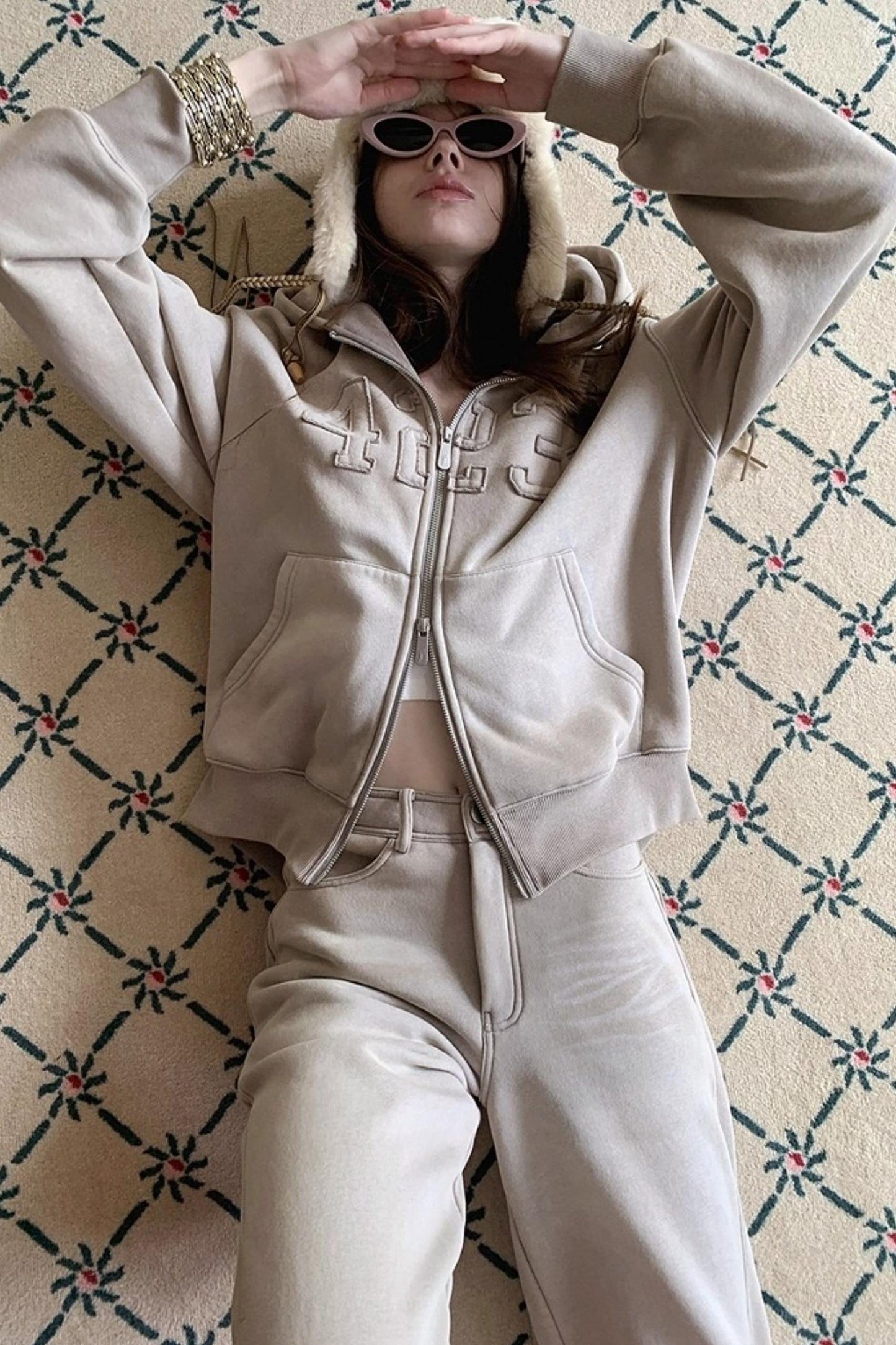 Gray Halo Hooded Jacket Set-Up