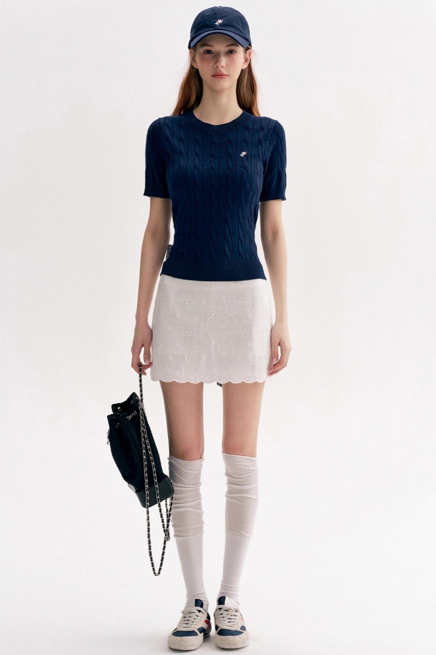 Tenniscore Cable Knit Short Sleeves