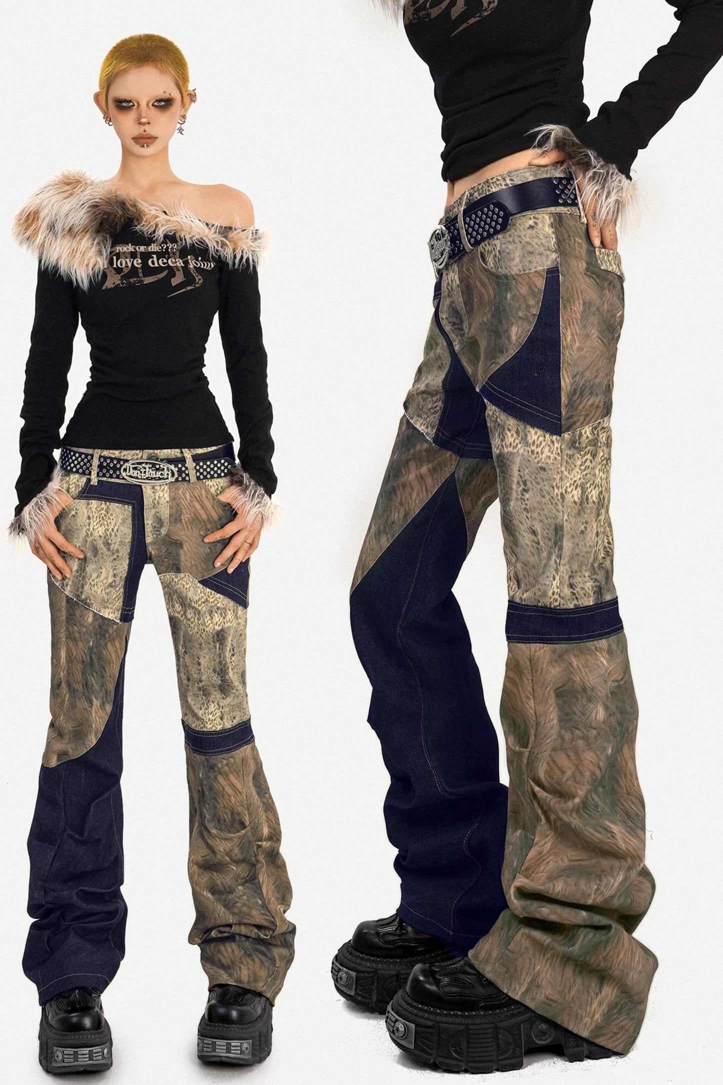 Rebellious Retro Flared Pants