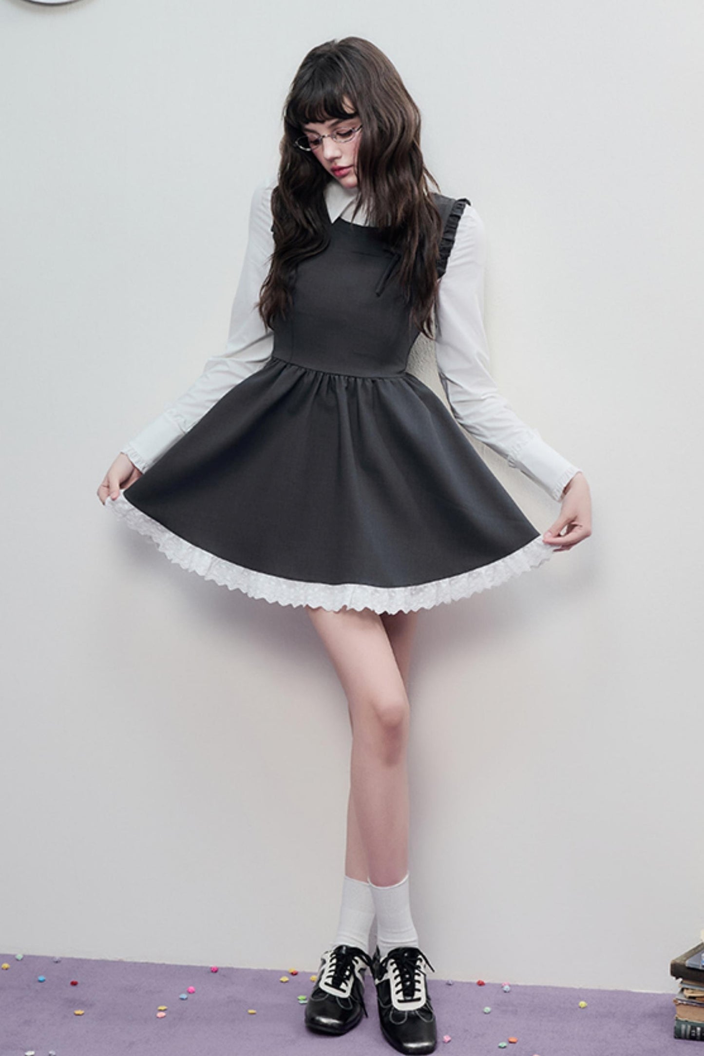 Spring Lace Bow Waist Tank Dress