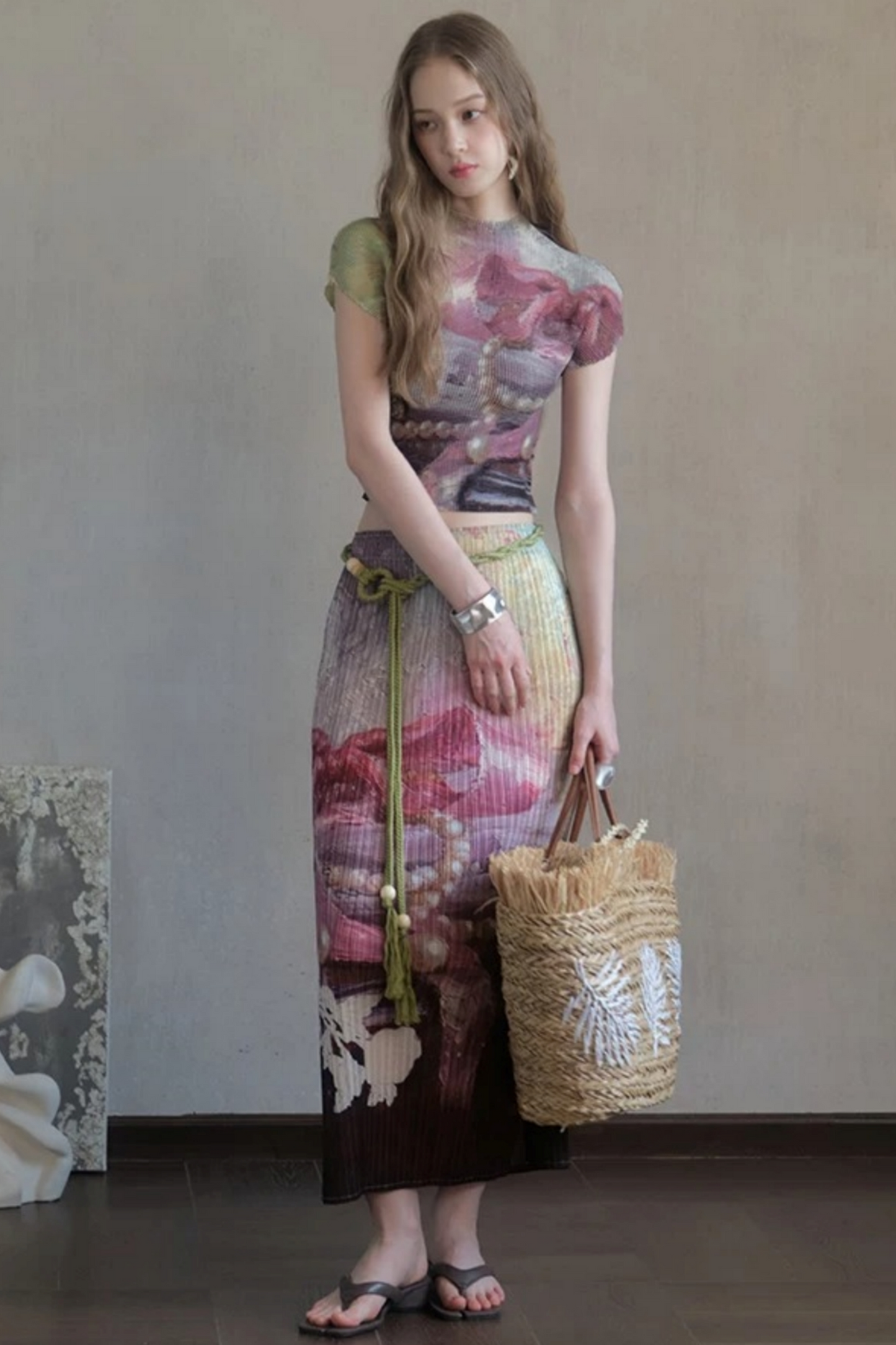 Monet's Pearl Pleated Top
