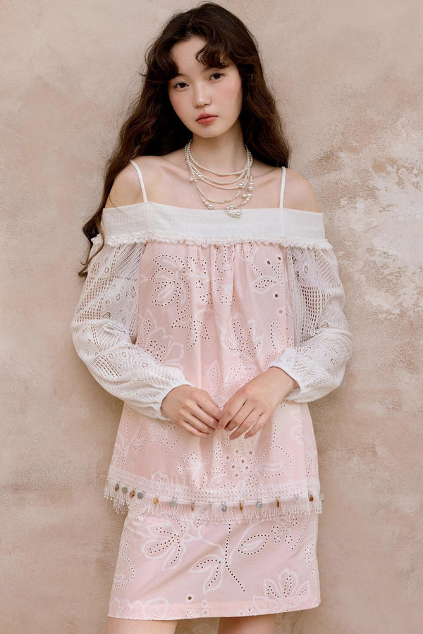 Original Pink Flower Suspender Top