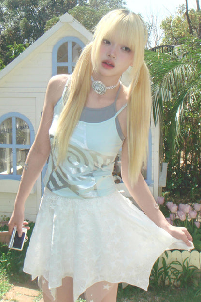 Spiral Stars Suspenders Top