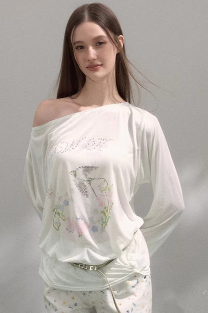 Off-Shoulder Printed Top