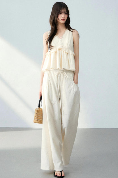 Lace Camisole Floral Pants
