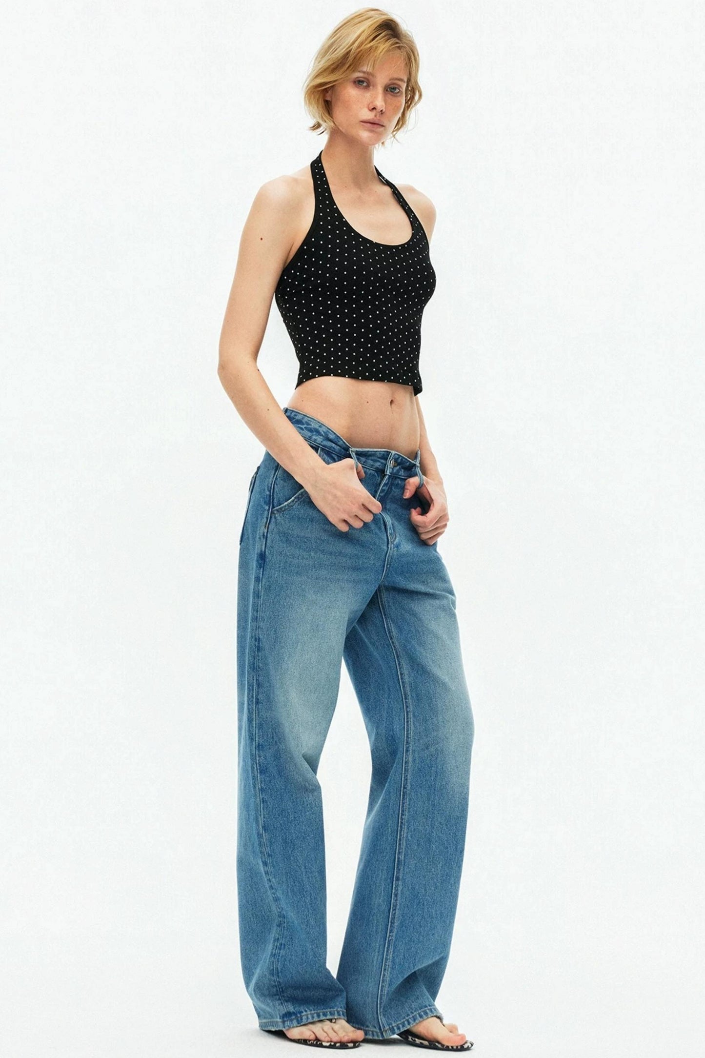Color-Block Halter Camisole Top