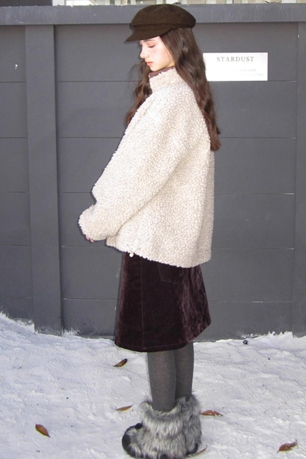 Vintage Dark Purple Velvet Skirt