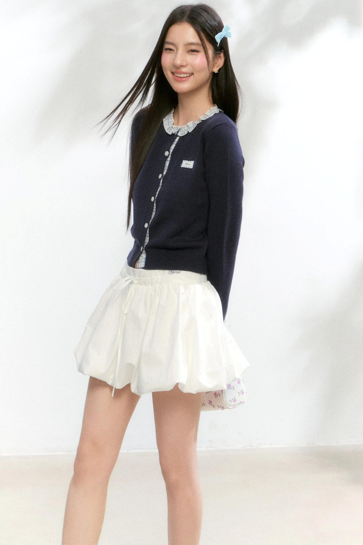 Fake Layered Contrast Knit Top Set-Up