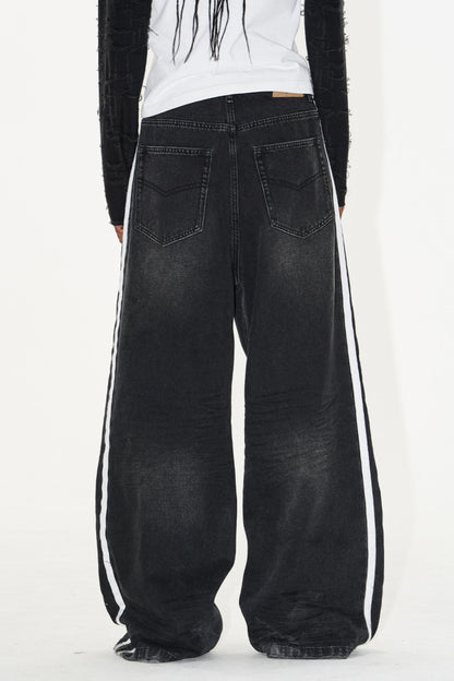 Relaxed Color-Block Jeans