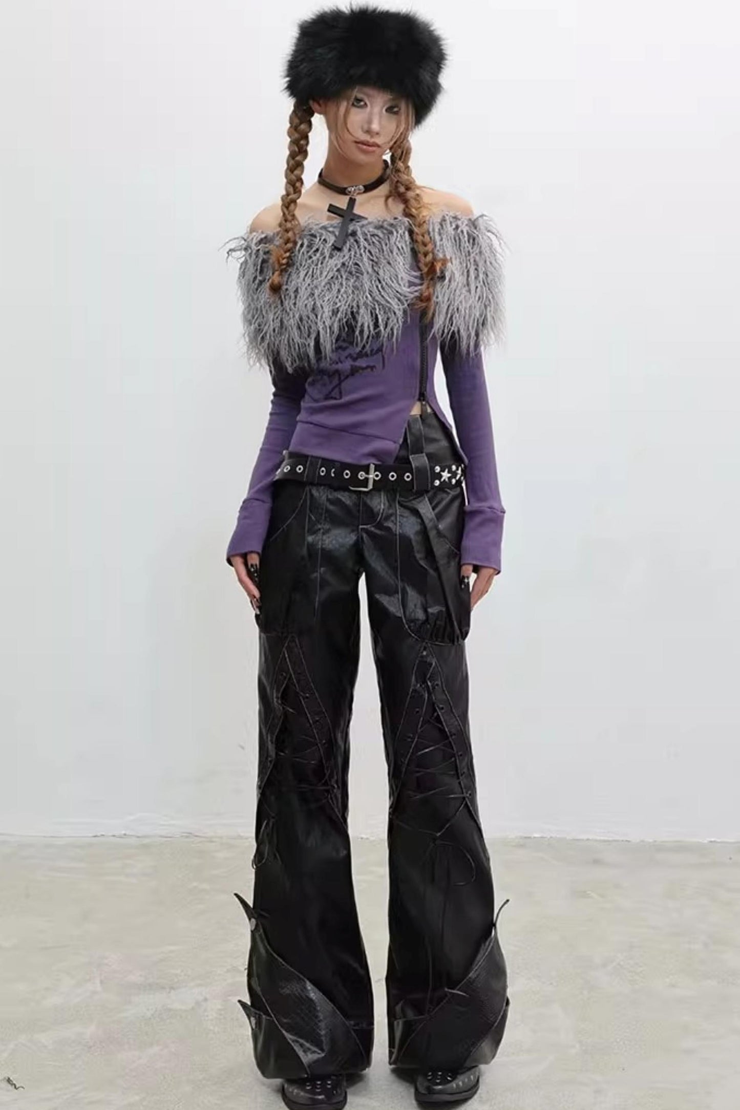 Hairy Slim Print Long Sleeve T-Shirt Knit