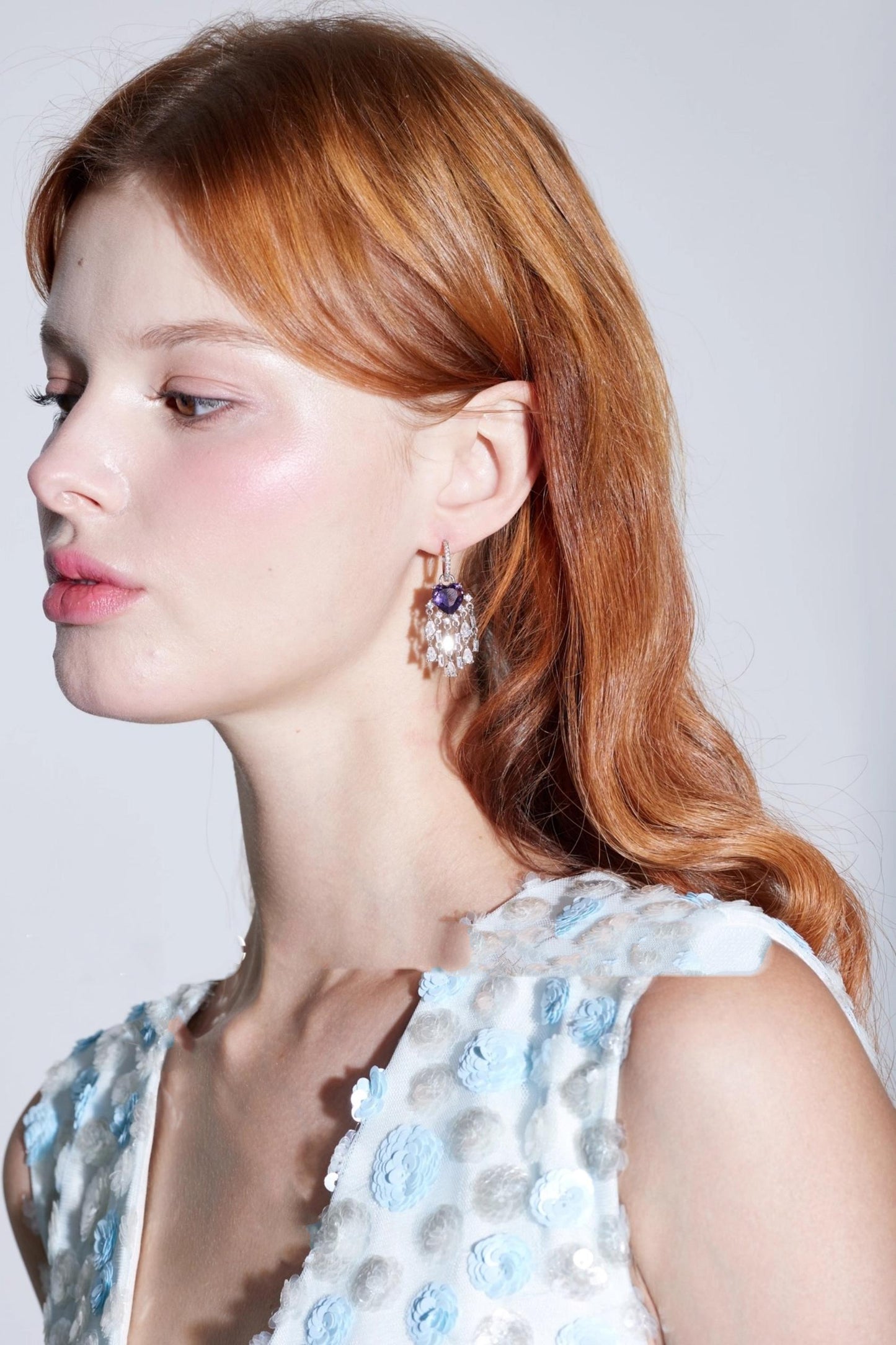 Ocean Purple Zircon Earrings