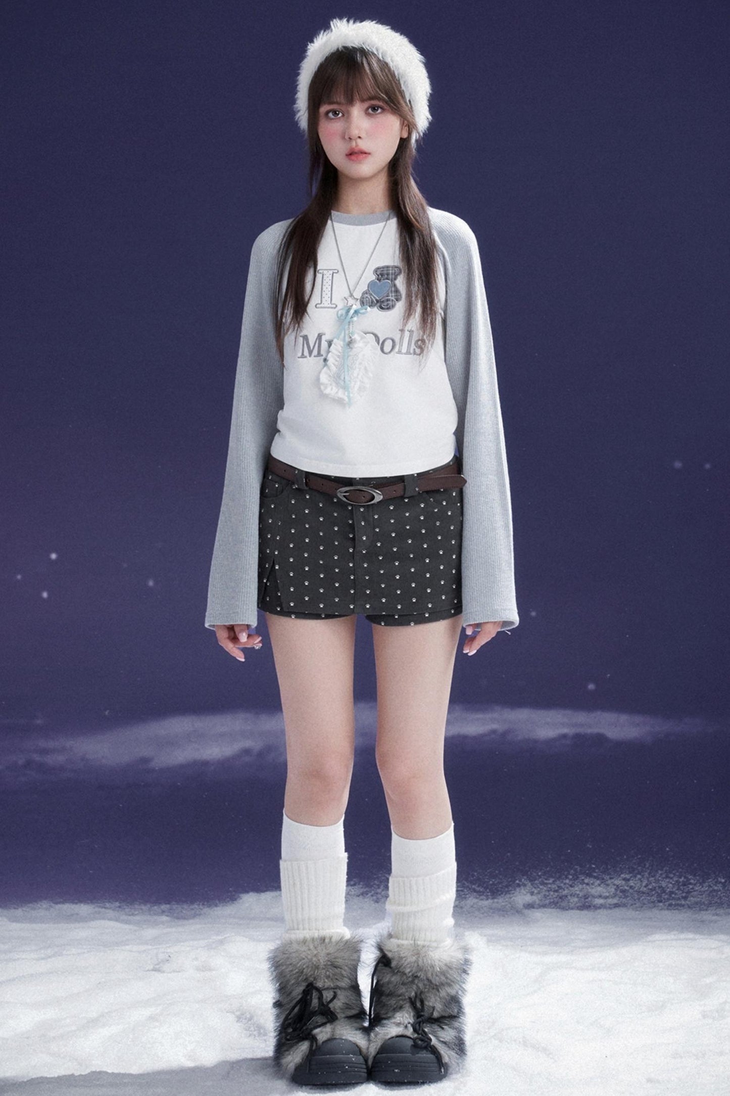 Double Layer Fake Two Piece Skirt