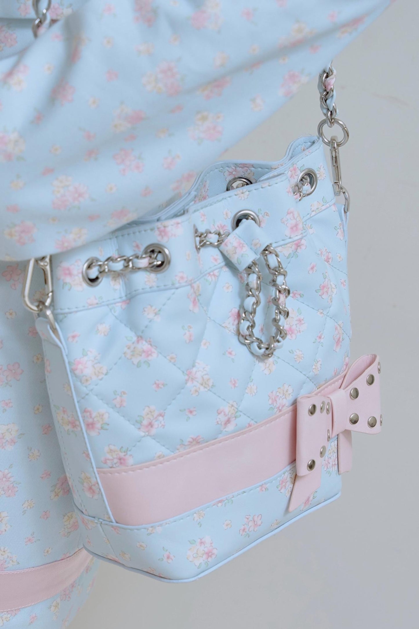 Floral Diamond Bucket Bag