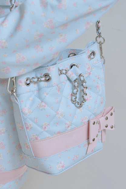 Floral Diamond Bucket Bag