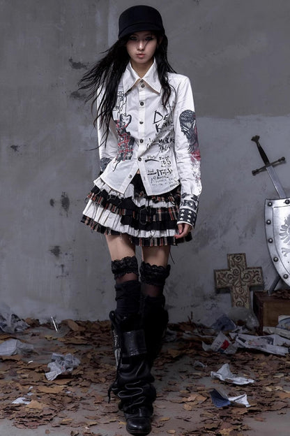 Vintage Rebel Plaid Skirt