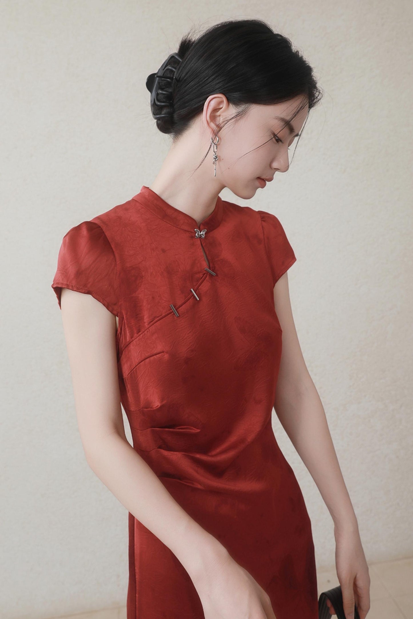 Summer Satin Cheongsam Dress