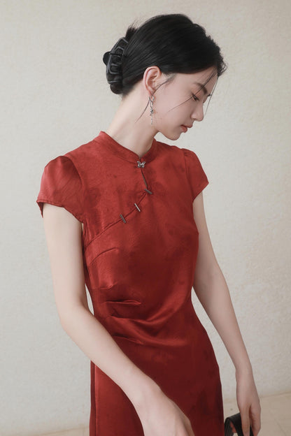 Summer Satin Cheongsam Dress