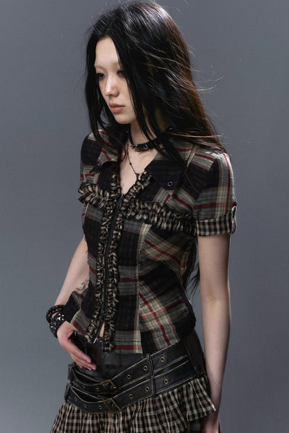 Vintage Lace Pleated Blouse