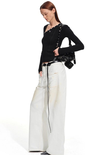 Pit Striped Long Sleeve Top