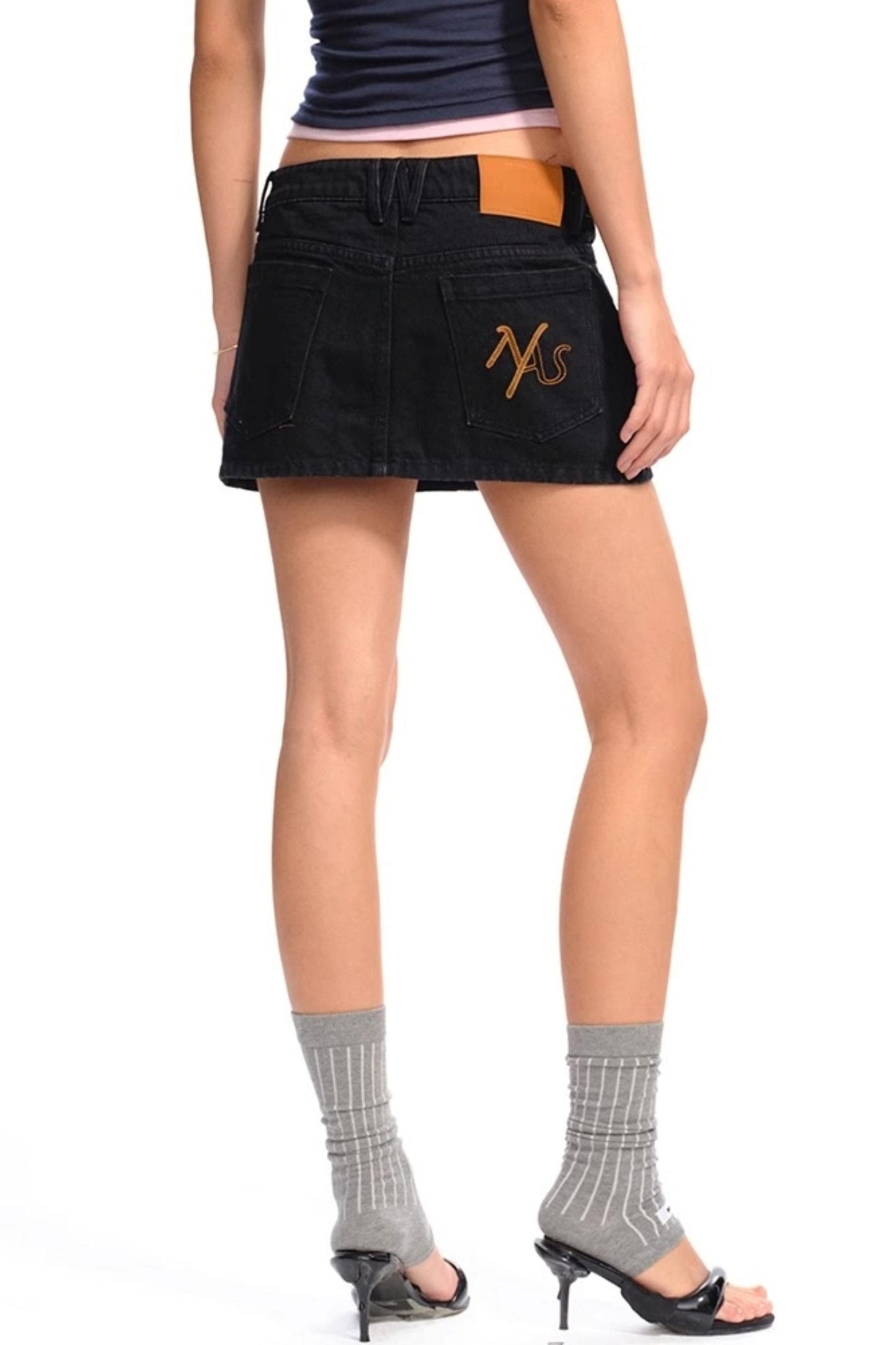 Low-Waist Denim Skirt