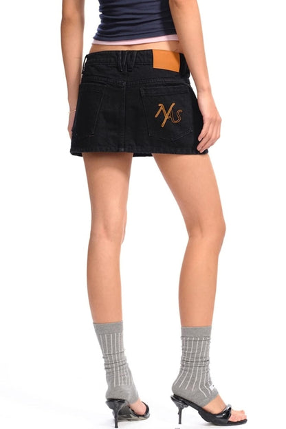 Low-Waist Denim Skirt