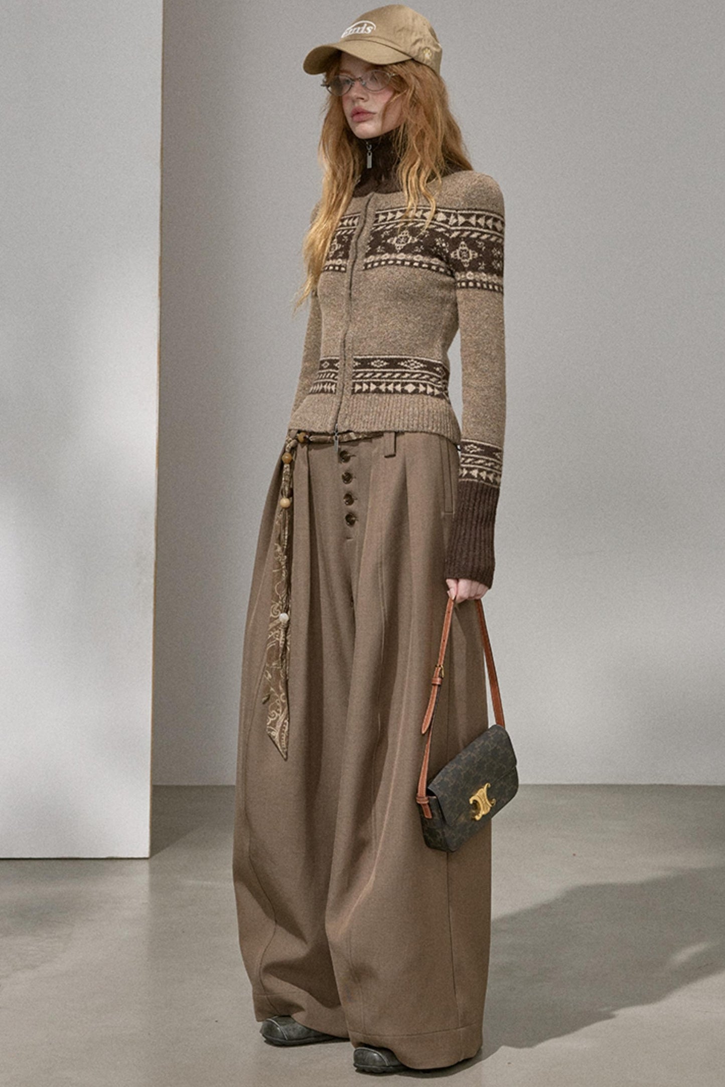 Button Pleated Cargo Pants