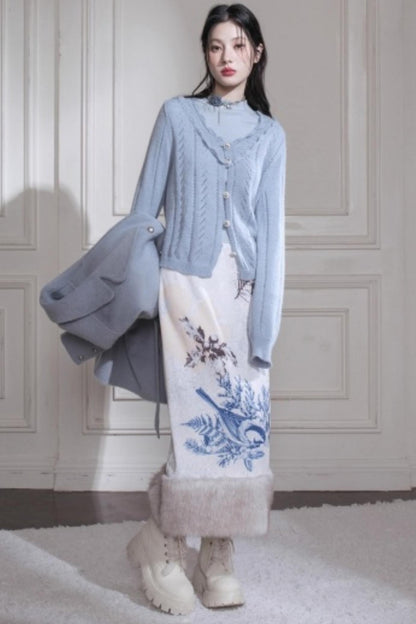 Winter Night Snow Plush Skirt