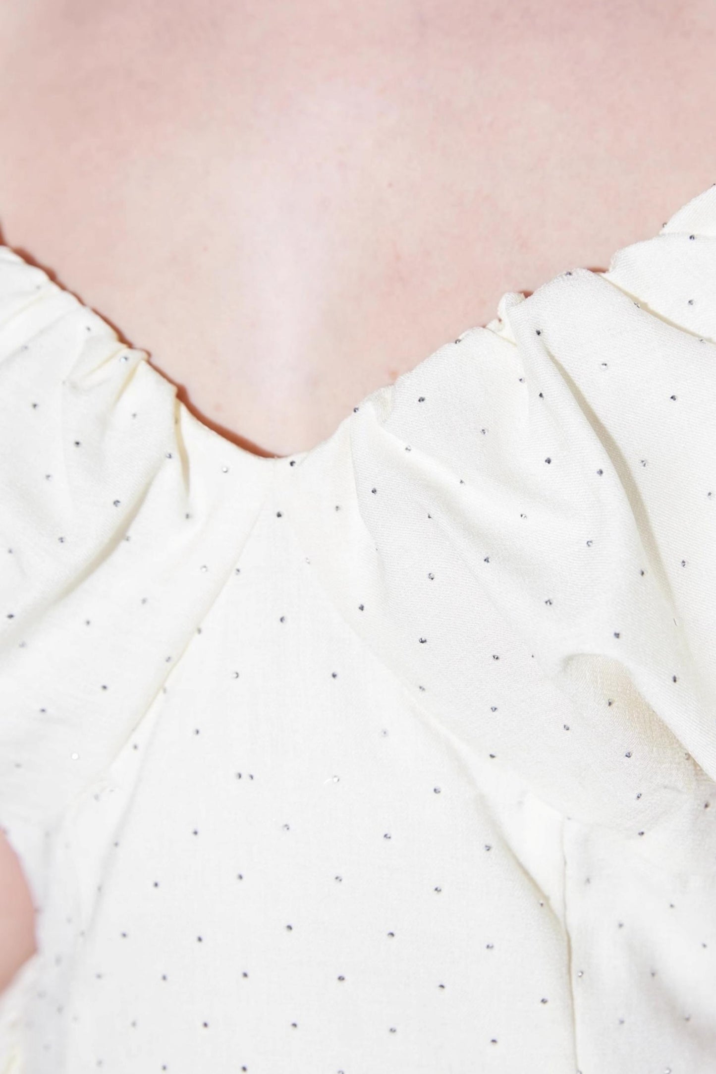 Rhinestone Puff Sleeve Dress