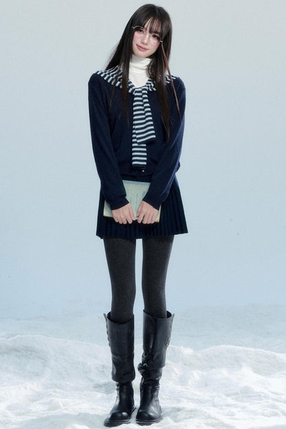 Striped Knitted Shawl Top