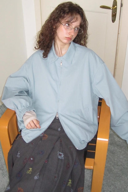 Washed Cotton Lapel Jacket