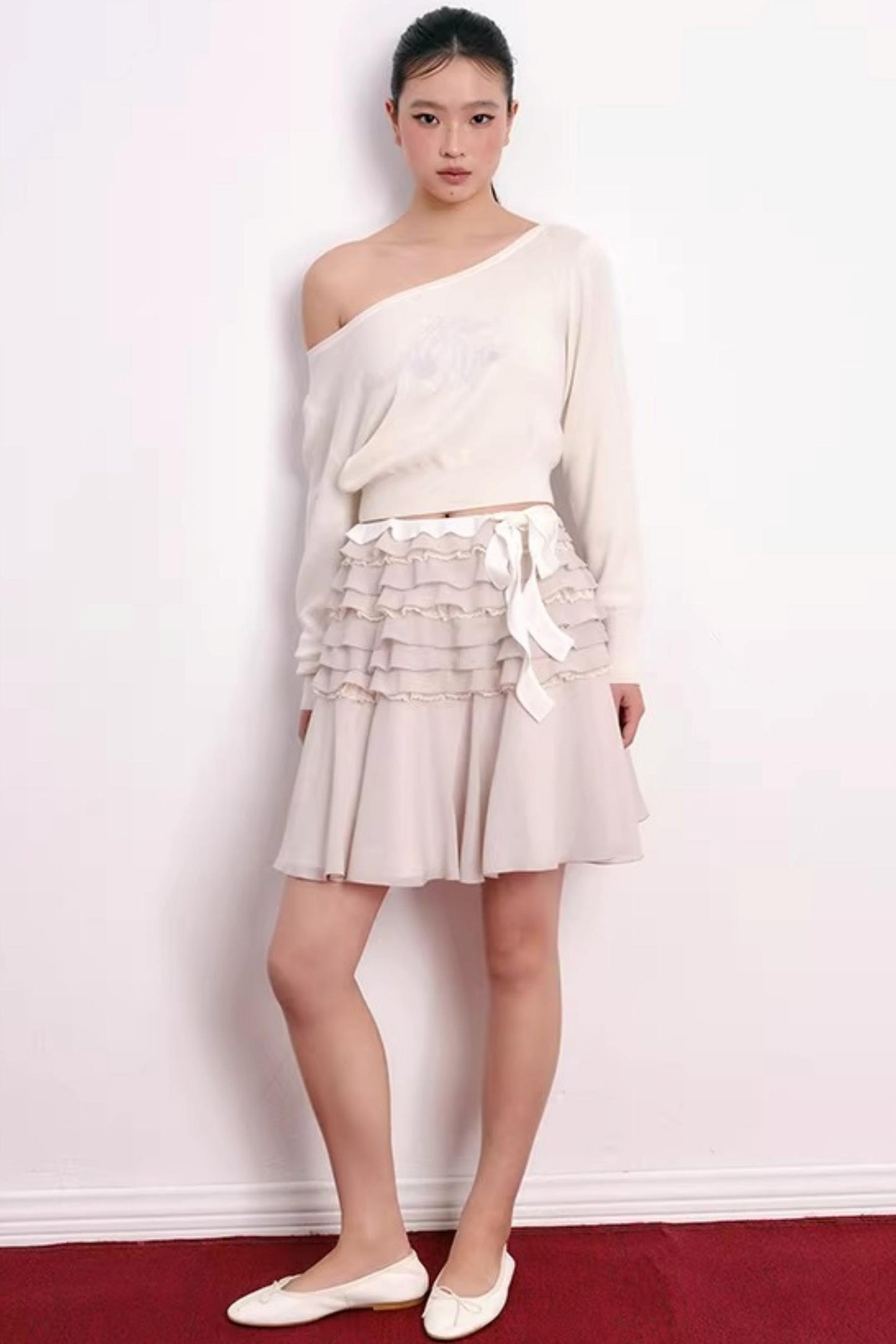 Cherry Jacquard Merino Wool Top