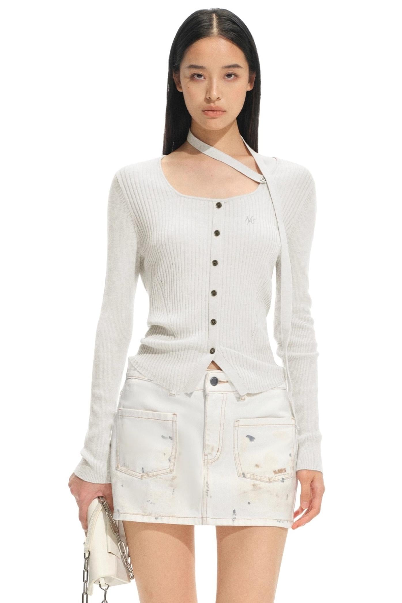 Knit Ribbed Stripe Cardigan